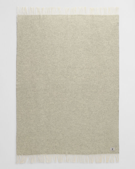 Wolldecke mit Fischgr&auml;tmuster