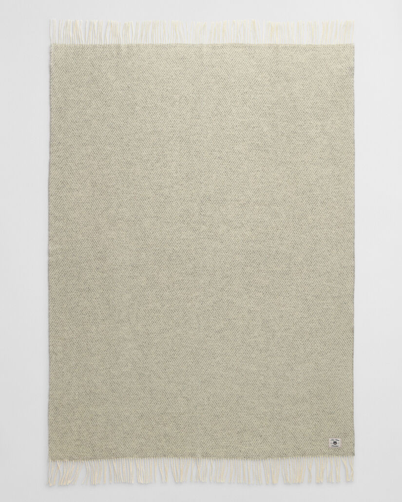 Wolldecke mit Fischgr&auml;tmuster