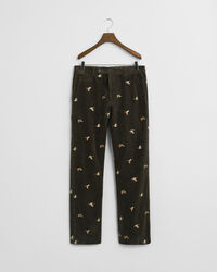 Straight Fit Cordhose mit Stickerei