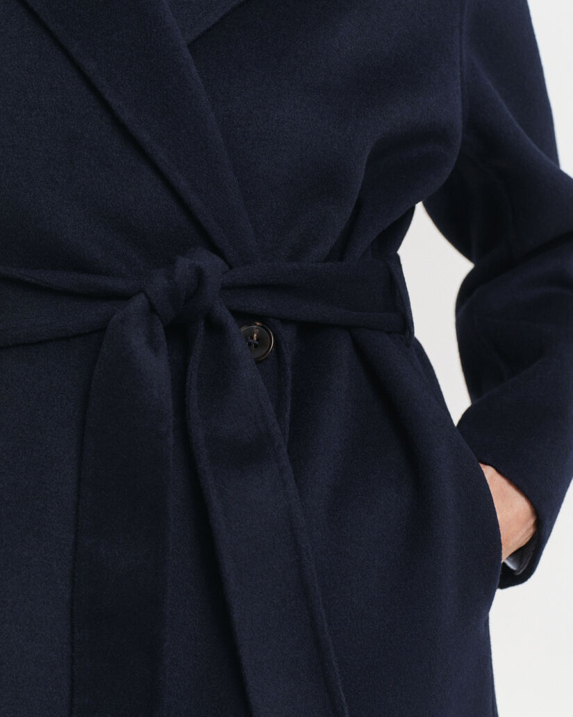 Handgen&auml;hter Mantel mit G&uuml;rtel