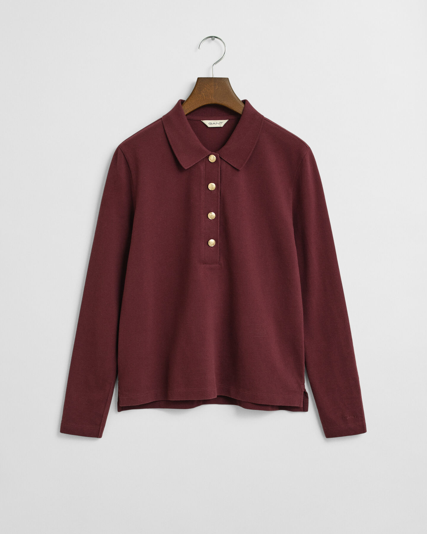 Langarm-Poloshirt aus Piqu&eacute;