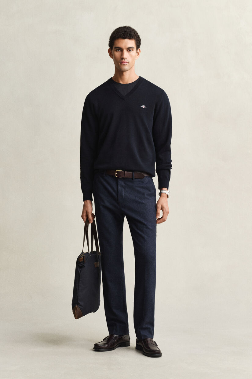 Klassischer V-Neck Pullover aus Baumwolle