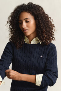 Zopfstrick Rundhalspullover