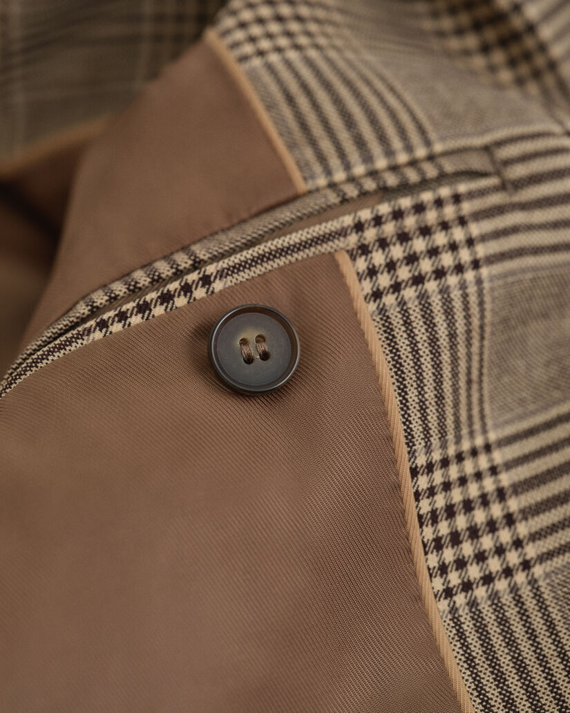 Regular Fit Blazer aus Wollmix mit Karomuster