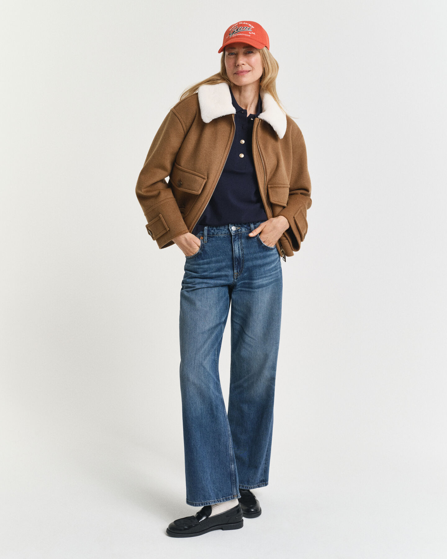 Langarm-Poloshirt aus Piqu&eacute;