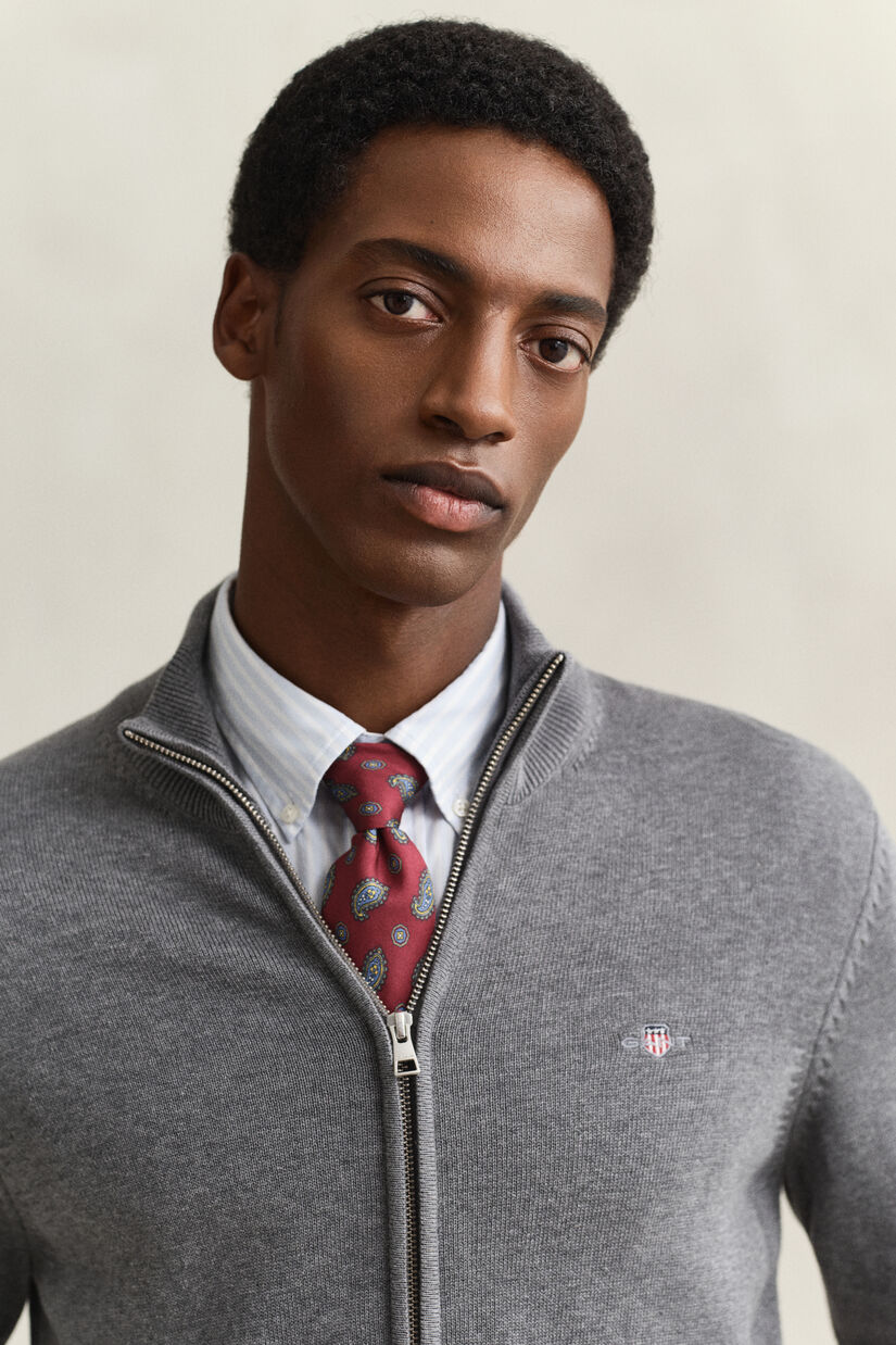 Casual Cotton Strickjacke mit Rei&szlig;verschluss