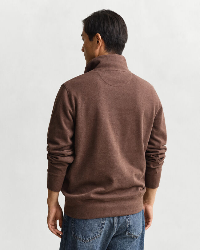 Sacker Rib Sweatshirt mit Rei&szlig;verschlusskragen