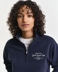 Graphic Sweatshirt mit Rei&szlig;verschlusskragen