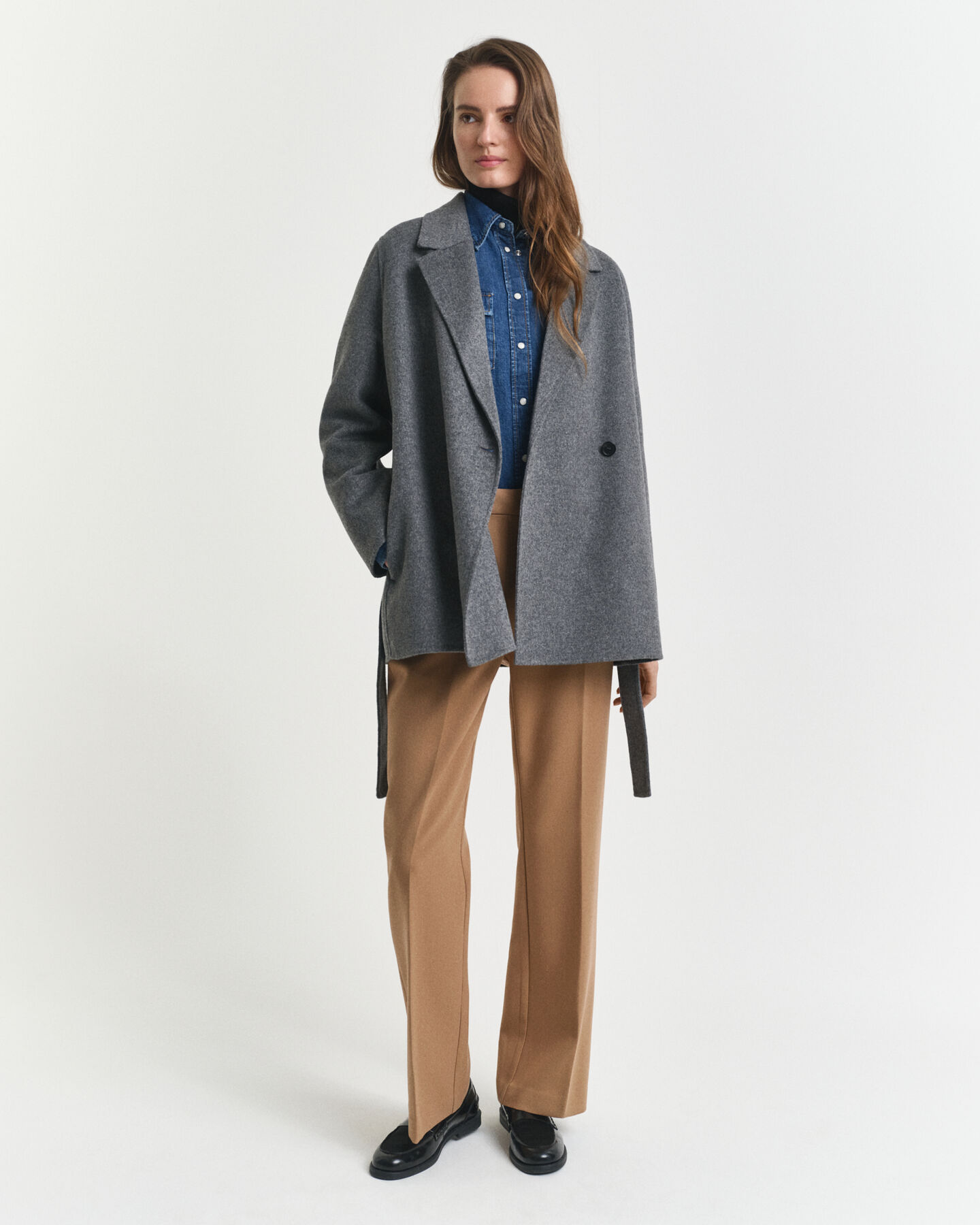Handgen&auml;hte Jacke mit G&uuml;rtel