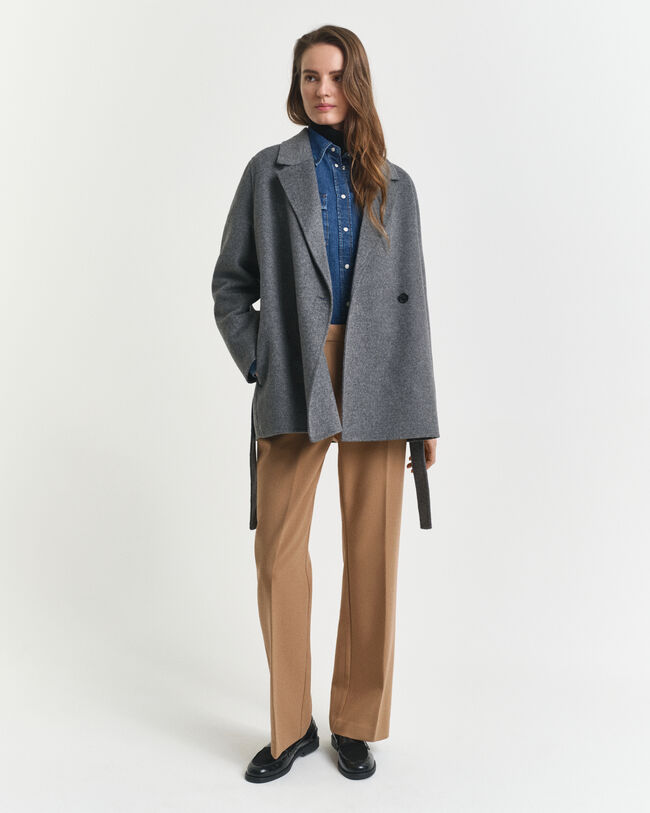 Handgen&auml;hte Jacke mit G&uuml;rtel