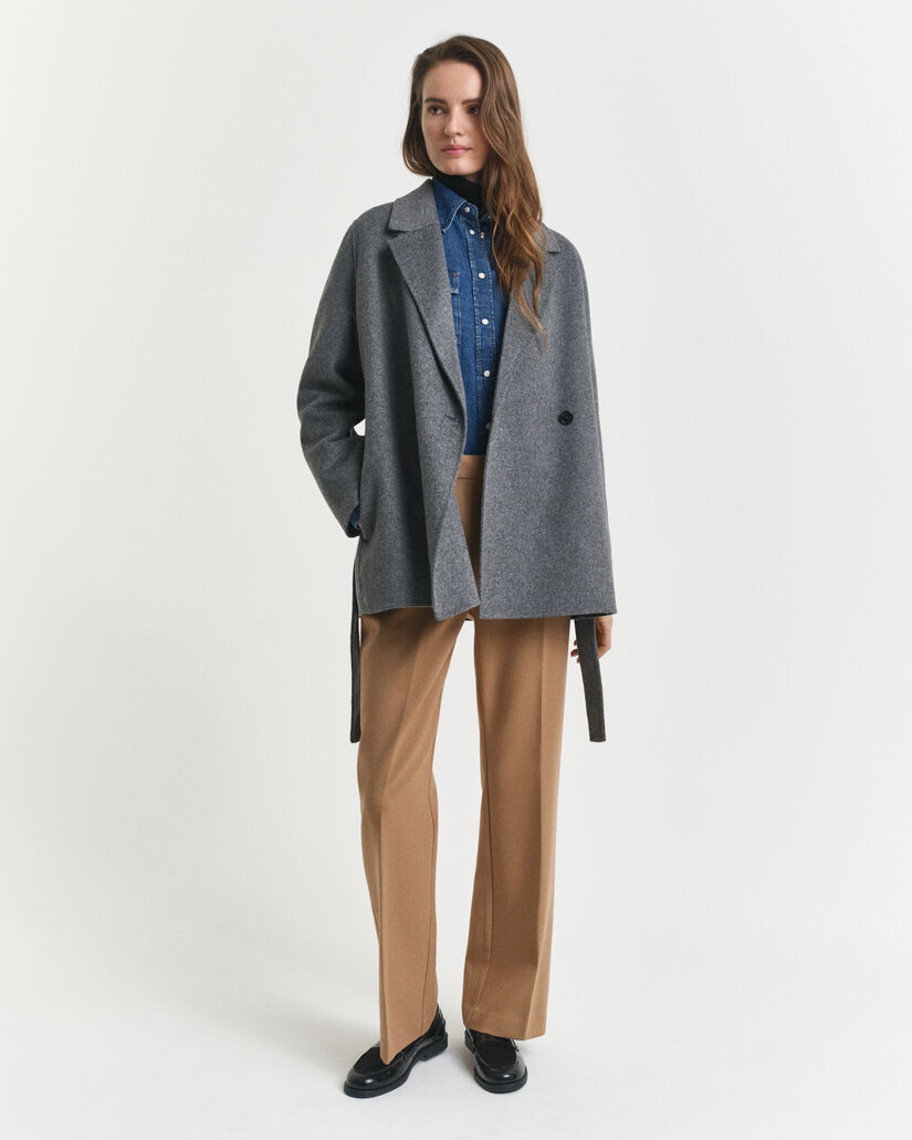 Handgen&auml;hte Jacke mit G&uuml;rtel