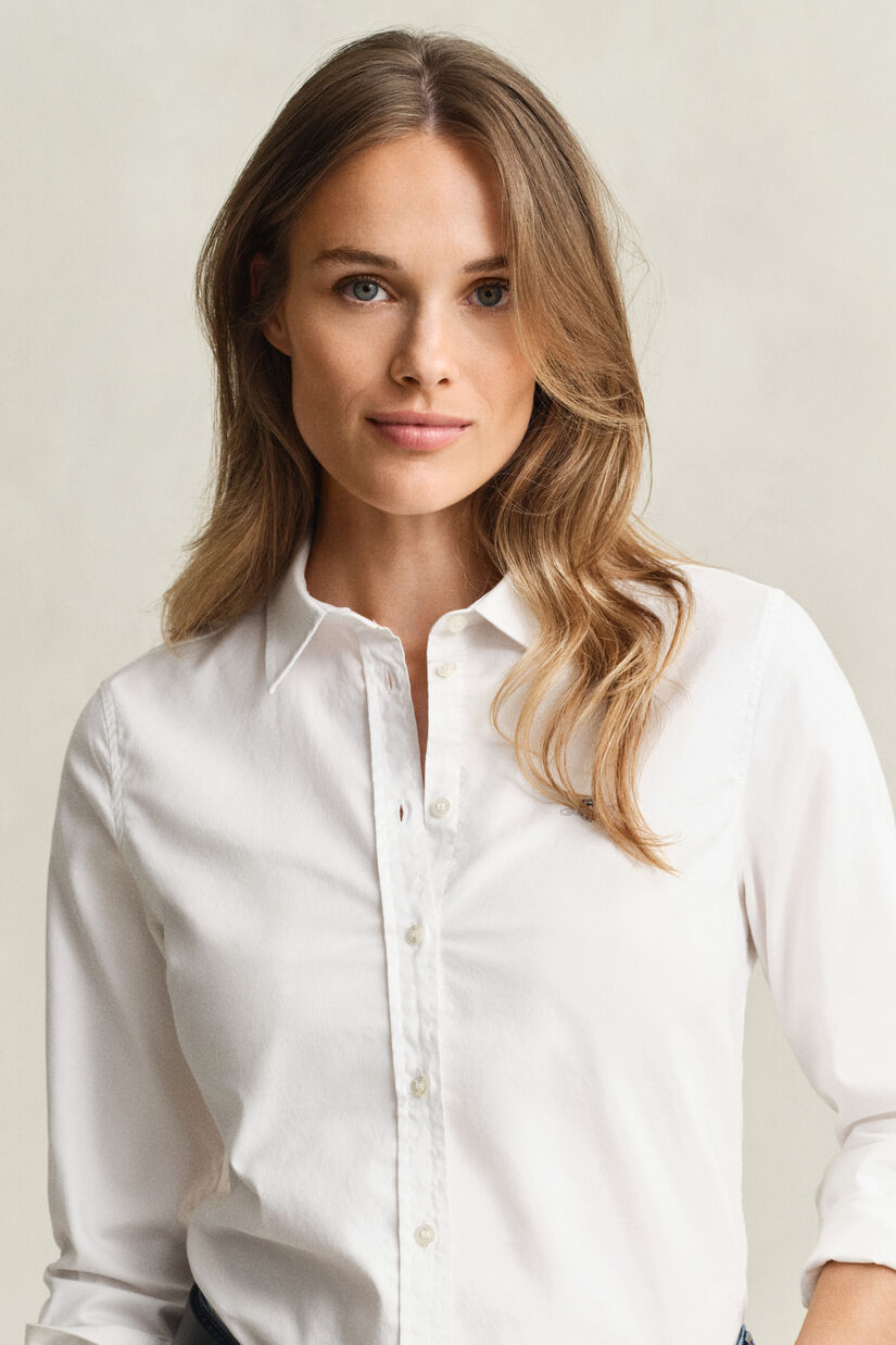 Stretch Oxford-Bluse