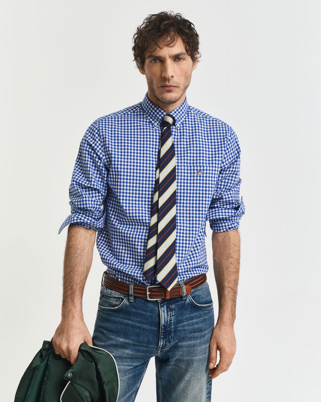 Regular Fit Classic Gingham Popeline Hemd