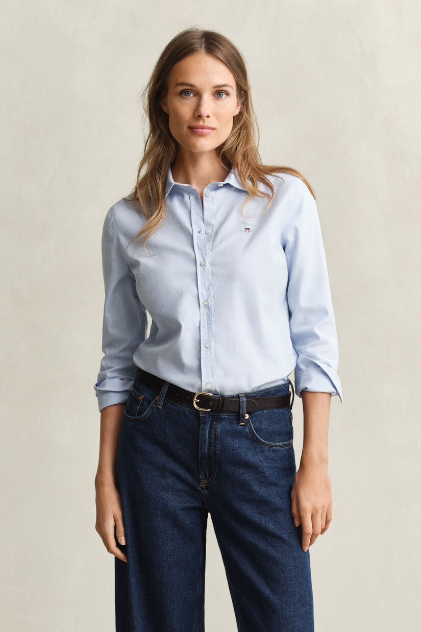 Stretch Oxford-Bluse