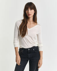 V-Neck Pullover aus extra feiner Merinowolle
