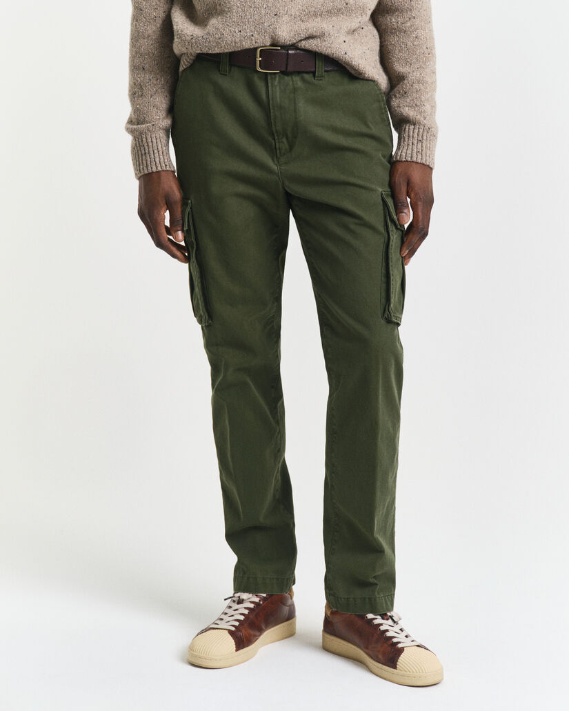 Regular Fit Cargohose aus Baumwolltwill