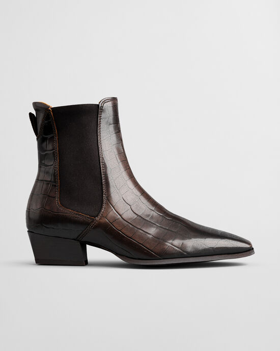 Bassotte Croc-Effect Lederstiefel