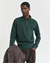 Sacker Rib Sweatshirt mit Rei&szlig;verschlusskragen