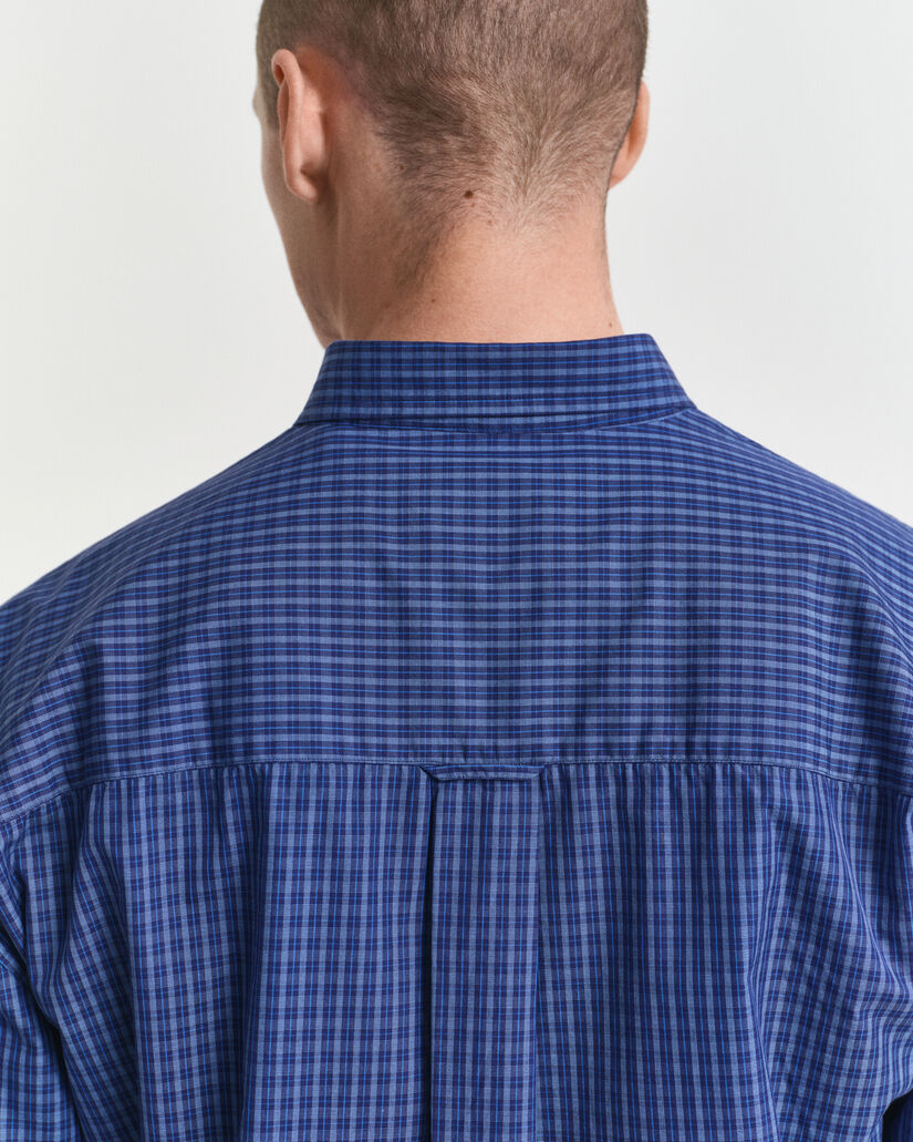 Oversized Popeline Hemd mit Mikro-Karomuster