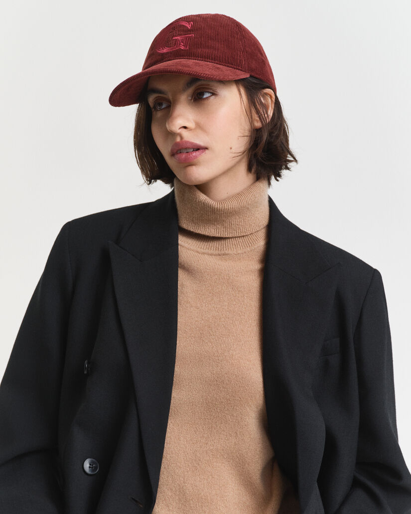 Cord Cap mit G-Stickerei