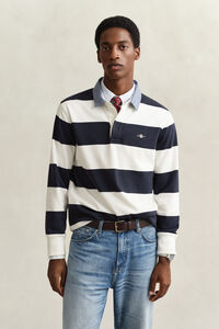 Gestreiftes Heavy Rugger mit Chambray-Kragen