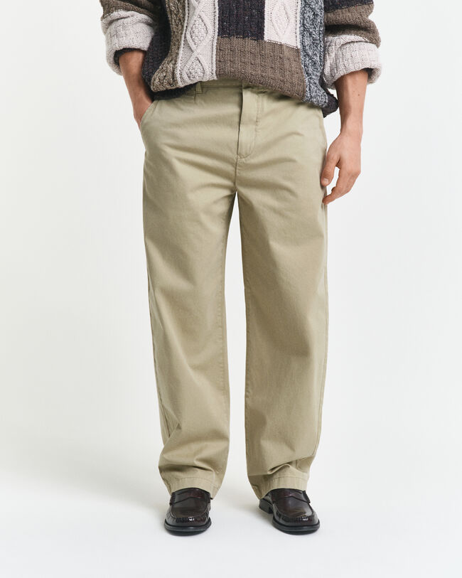 Relaxed Fit Chinohose aus Baumwolltwill