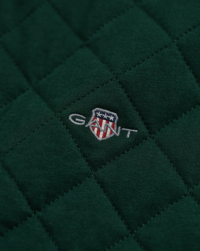 Gesteppte Sweatjacke mit Rei&szlig;verschluss und Cord-Kragen