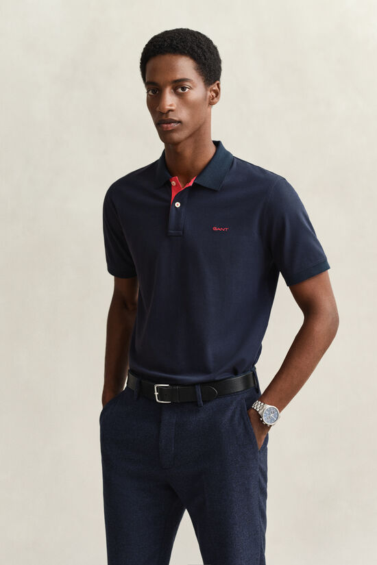 Kontrast Piqu&eacute; Poloshirt