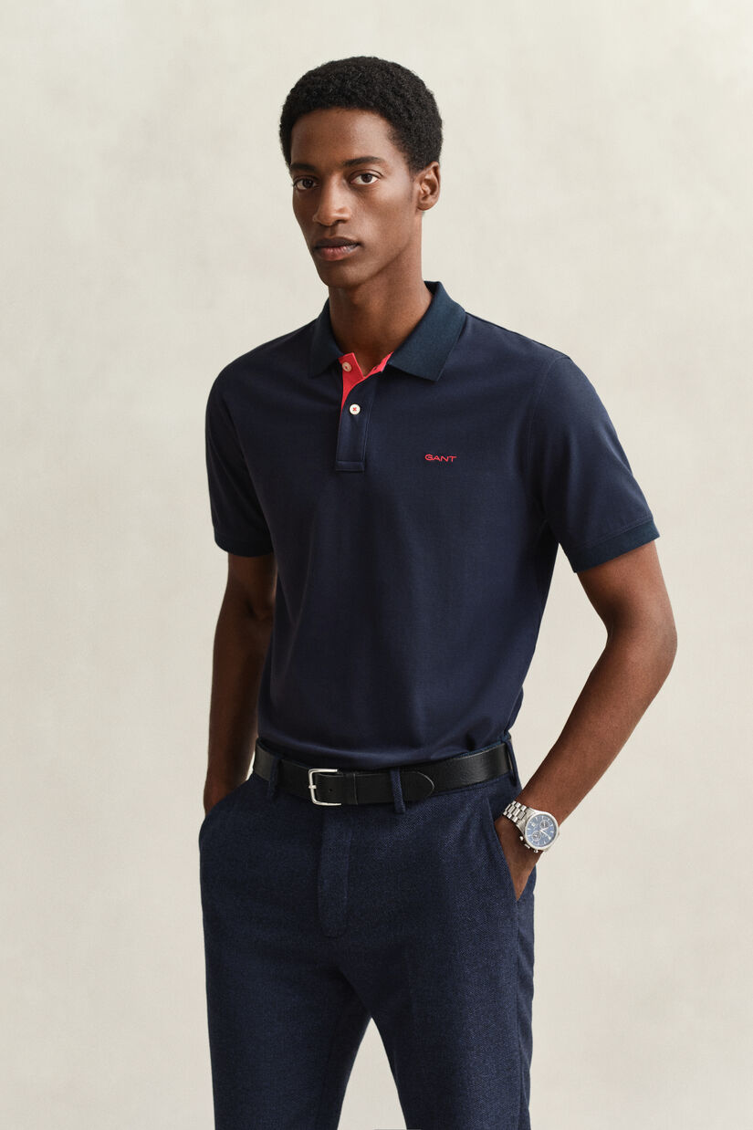 Kontrast Piqu&eacute; Poloshirt