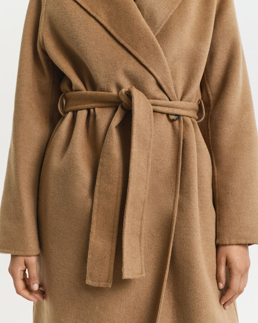 Handgen&auml;hter Mantel mit G&uuml;rtel