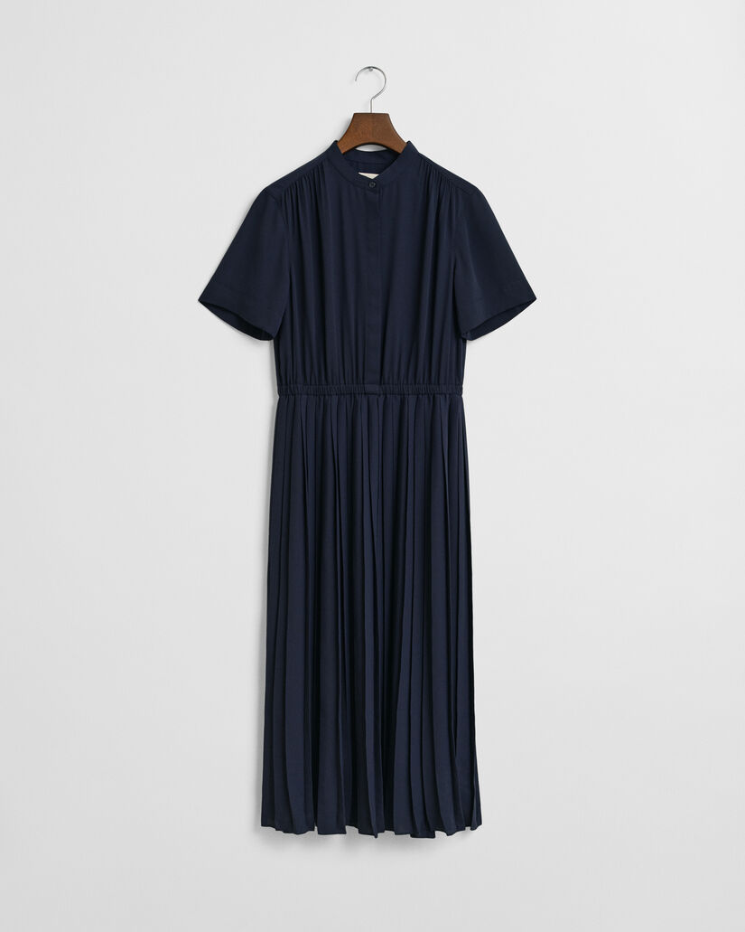 Midi-Hemdblusenkleid mit Falten