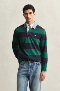 Gestreiftes Heavy Rugger mit Chambray-Kragen