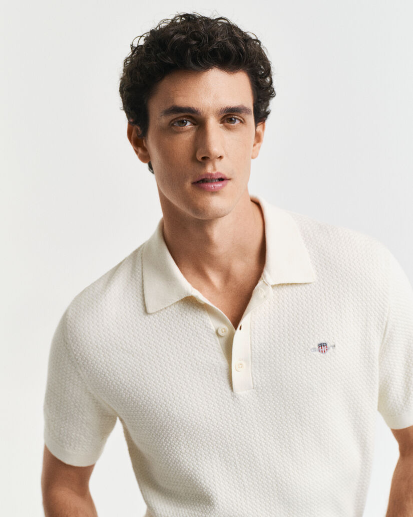 Poloshirt aus strukturierter Baumwolle