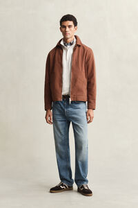 Sacker Rib Sweatshirt mit Rei&szlig;verschlusskragen