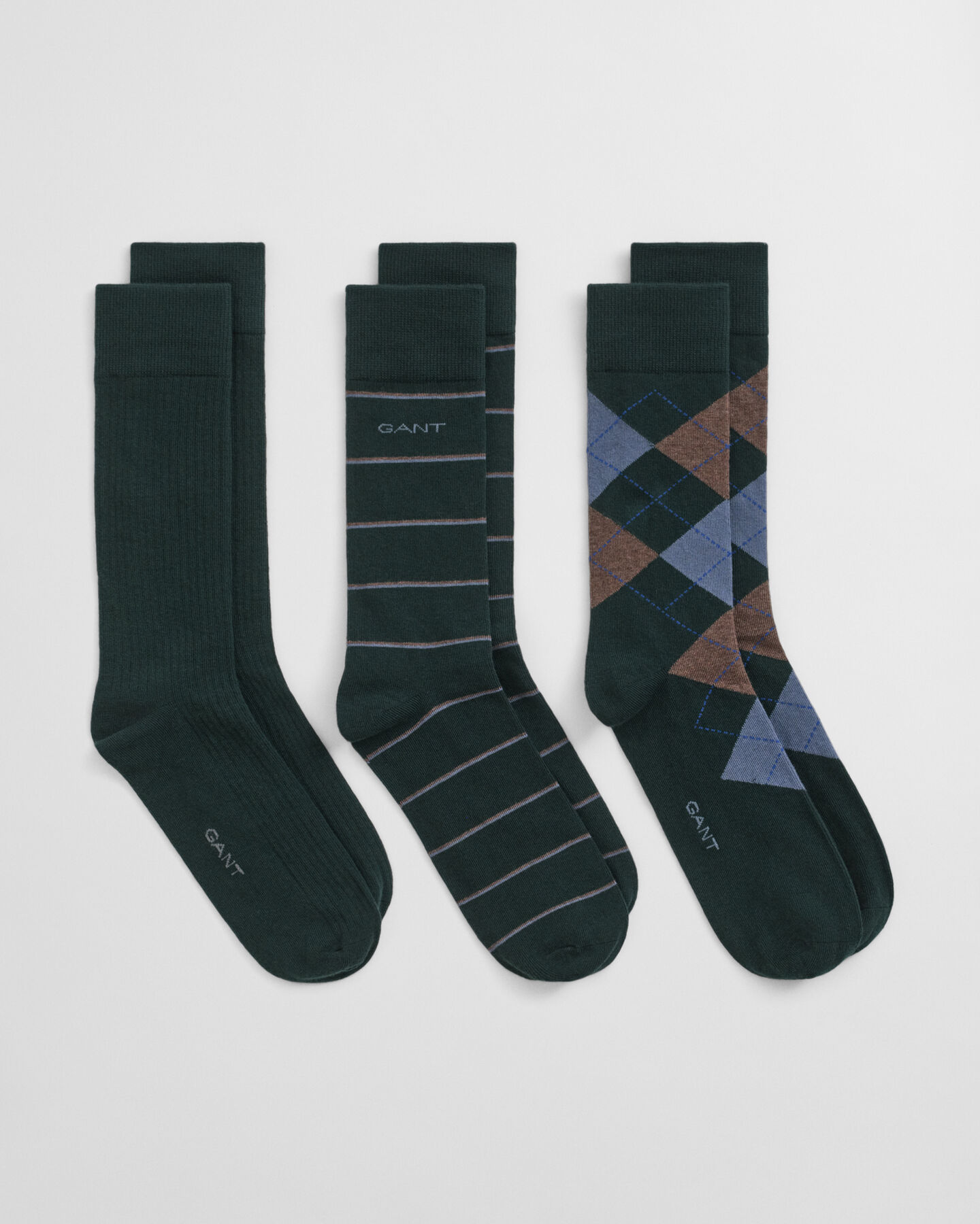 3er-Pack Socken Argyle & Streifen