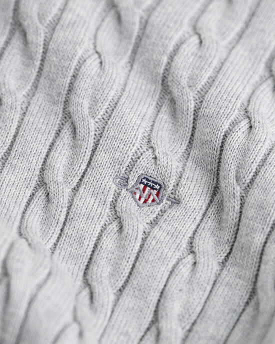 Teens Shield Zopfstrick Rundhalspullover aus Baumwolle