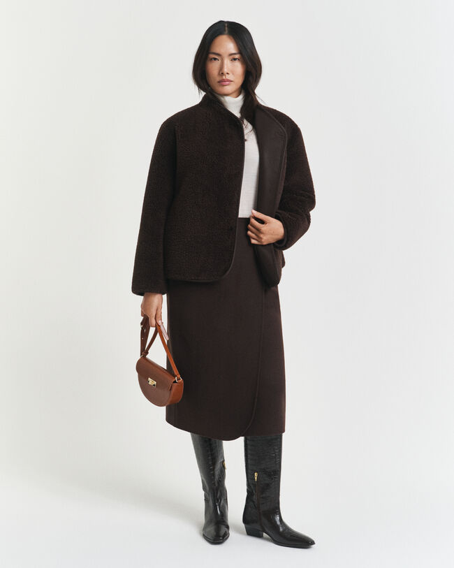 Handgen&auml;hter Midi-Wickelrock