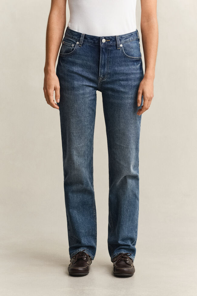 Stretch-Jeans mit geradem Bein