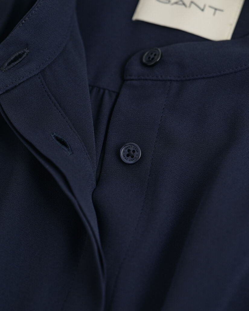 Midi-Hemdblusenkleid mit Falten