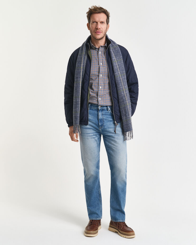 Regular Fit Twillhemd mit Vichy-Karo