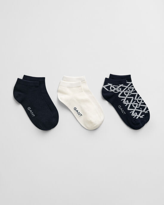 3er-Pack Monogram Kn&ouml;chelsocken