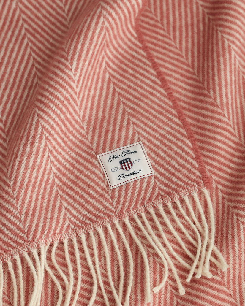 Wolldecke mit Fischgr&auml;tmuster