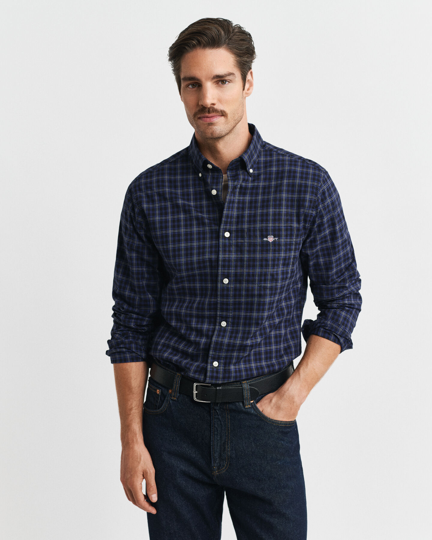 Regular Fit Classic Popeline Hemd mit Karomuster